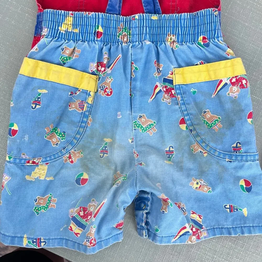 Vintage OshKosh B'gosh Beach Beach Shortalls 4T USA